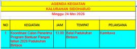 Agenda Kegiatan Tanggal 24 Mei 2026 Pemerintah Kalurahan Sidoharjo